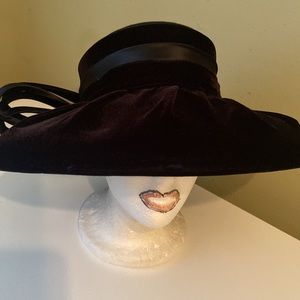 Gorgeous Black Velvet Church Dress Hat